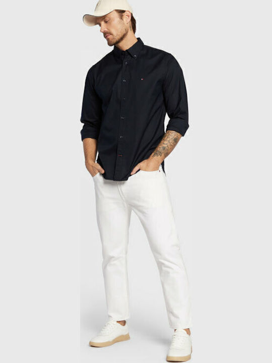 Long-sleeved Cotton Shirt Navy Blue