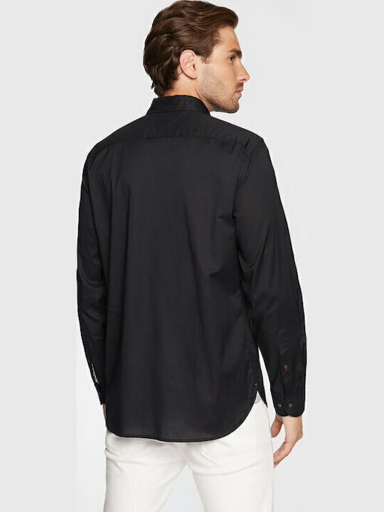 Long-sleeved Cotton Shirt Black