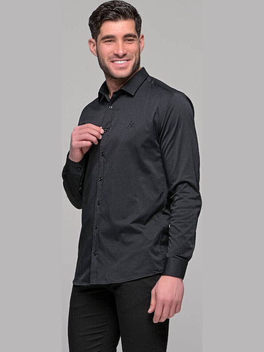 Valery Long-sleeved Cotton Shirt Black