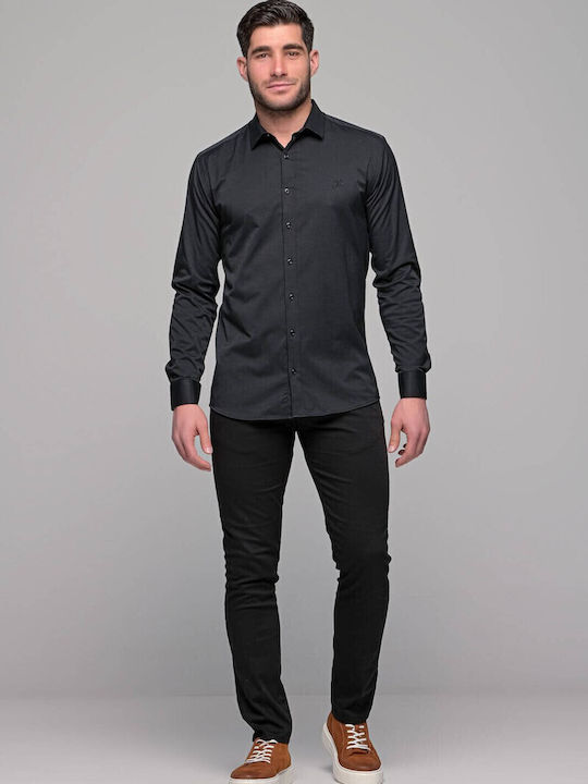 Valery Long-sleeved Cotton Shirt Black
