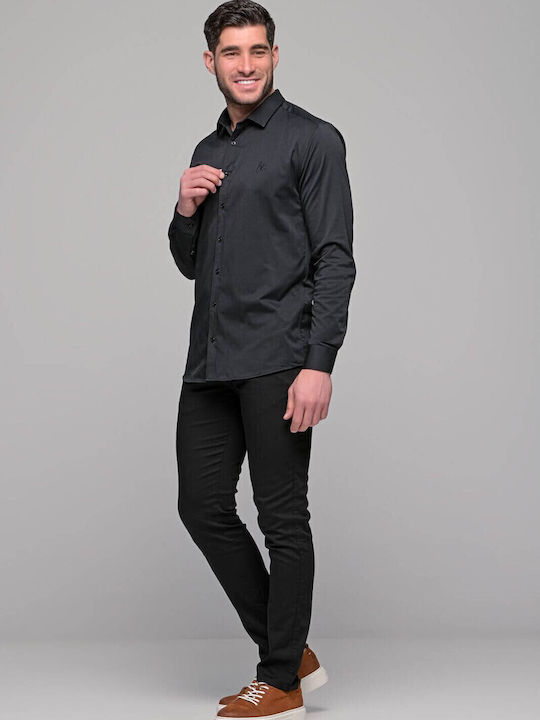 Valery Long-sleeved Cotton Shirt Black