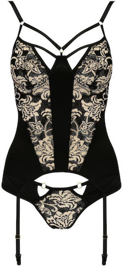 Casmir Lingerie Victoria Corset Sexy Σετ Εσωρούχων Black / Gold