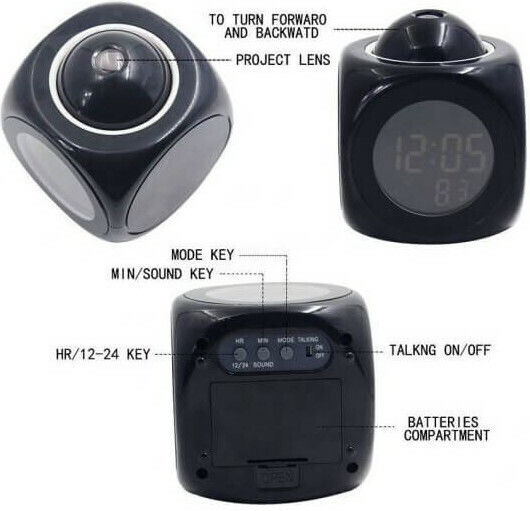 DOL-2028 Ceas De Masă Digital LED Din Plastic Cu Ceas Deșteptător Negru TS1253