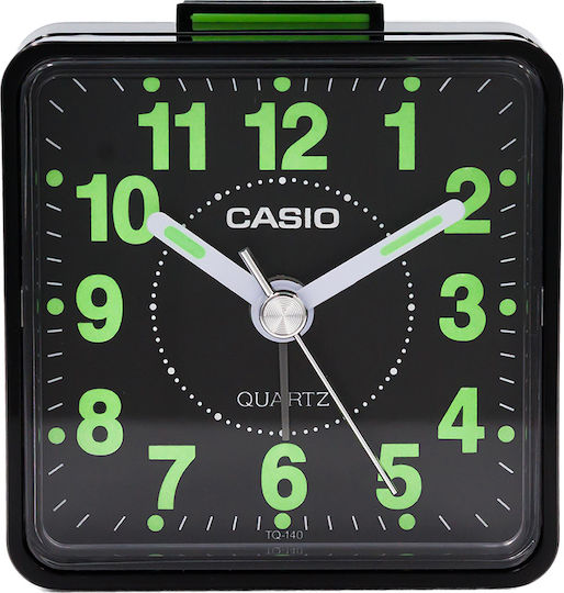 Casio Ceas de Masă cu Indicatori din Plastic cu Deșteptător Negru TQ-140-1EF