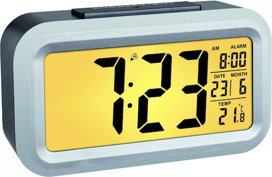 TFA Ceas De Masă Digital LCD Din Plastic Cu Ceas Deșteptător Alb 60.2553.02