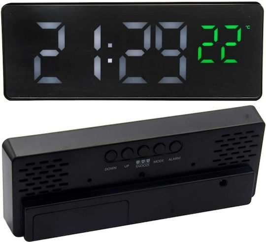 Tabletop Digital LED Clock With Alarm Black 907151_b