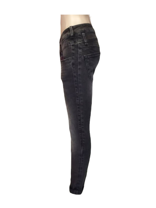 SCINN WOMEN'S JEANS MADDY 221 BLACK SLIM HIGH RISE