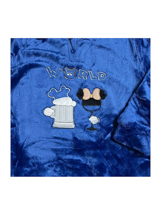 GN Winter pajamas with thick fur F1389 Blue