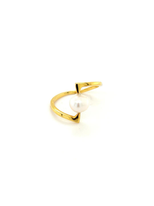 SARINA ring women's gold K14 (585°) with pearl