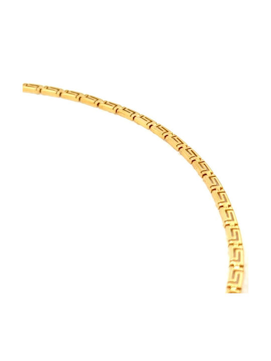 Women's necklace, gold K14 (585°), meander