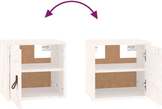 Dulap Suspendat pentru Sufragerie din Lemn Masiv Alb 31.5x30x30cm