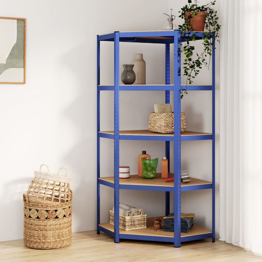 vidaXL Corner Dexion Shelf Galvanized 75x75x180cm with 5 Shelves Total Load Capacity 875kg