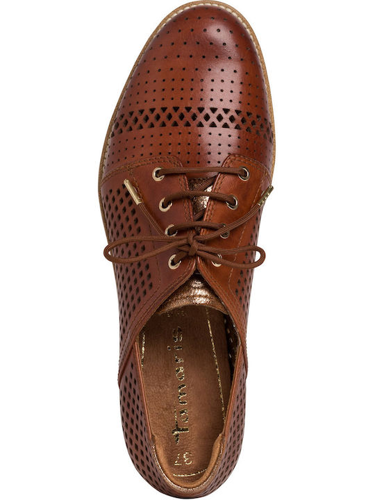 Women's Leather Oxford Shoes Tabac Brown