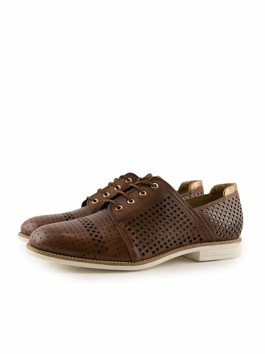 Women's Leather Oxford Shoes Tabac Brown