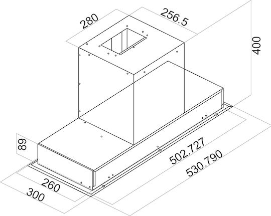 Davoline Inside 90 IX BL Μηχανισμός Απορρόφησης 90cm Inox