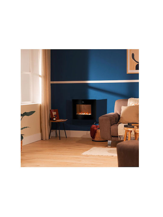 Cecotec 2250 Curved Flames Connected Wandmontiert Elektrischer Kamin 2000W 60x46.5cm Schwarz