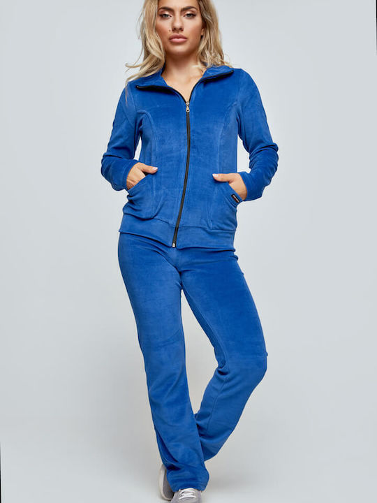 Bodymove Trainingsanzug Samt Royal Blue
