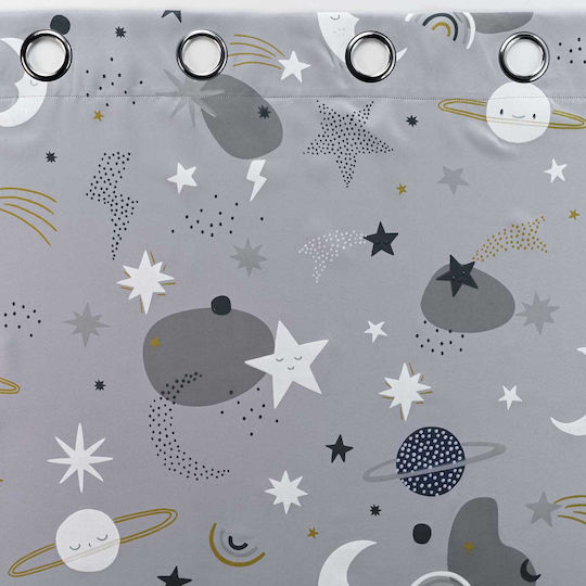 Douceur d'Intérieur Kids Grommet Top Blackout Curtain Moonlight Gris 1611408 140x260cm