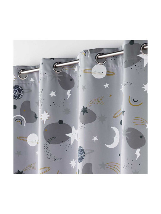 Douceur d'Intérieur Kids Grommet Top Blackout Curtain Moonlight Gris 1611408 140x260cm