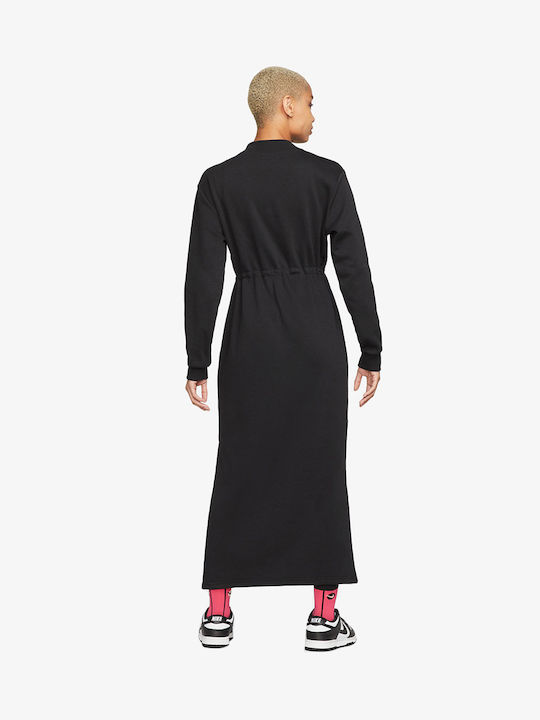 Nike Sportswear Icon Clash Maxi All Day Φόρεμα Μακρυμάνικο Μαύρο