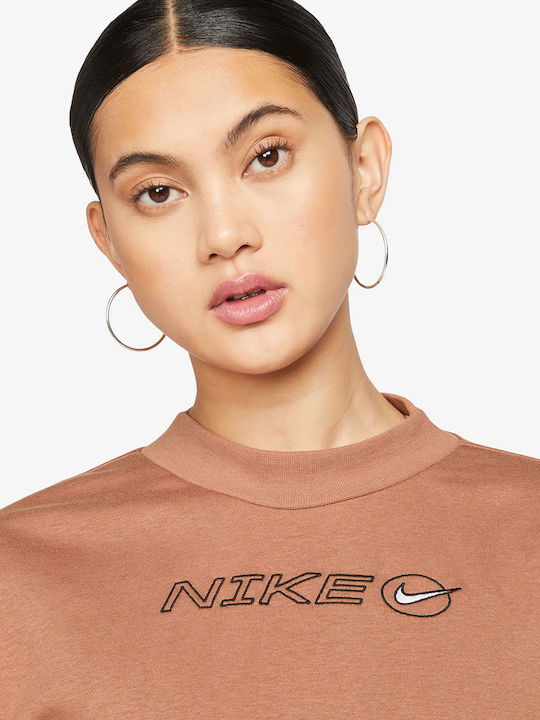 Sportswear Icon Clash Maxi Φόρεμα με Σκίσιμο Καφέ