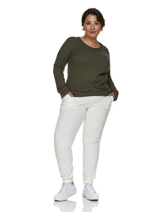 Damen Bluse Baumwolle Langärmelig Gray
