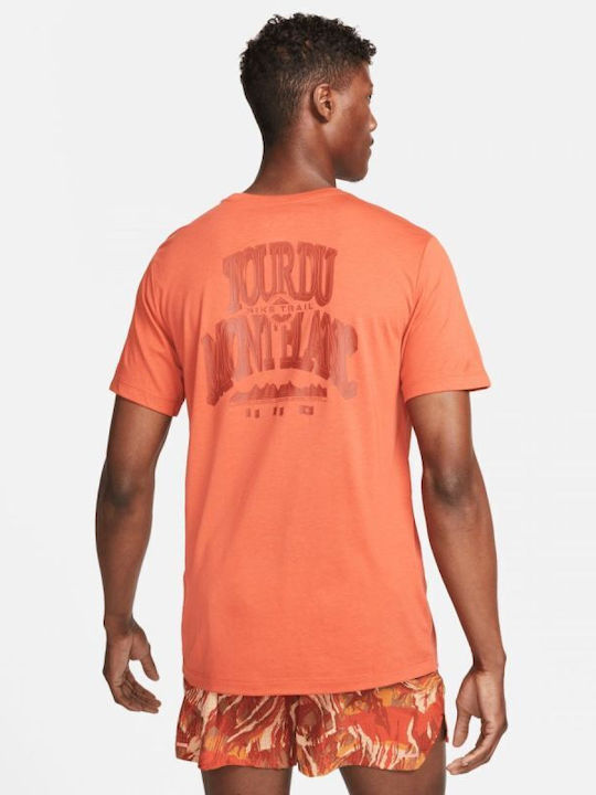 Nike Αθλητικό Ανδρικό T-shirt Dri-Fit Πορτοκαλί Μονόχρωμο