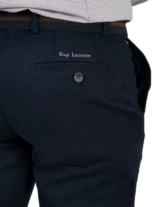 Pantaloni Chino Elastic Fit Regular Albastru Marin