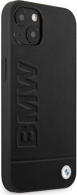 BMW Stamp Plastic / Leather Back Cover Black (iPhone 14)