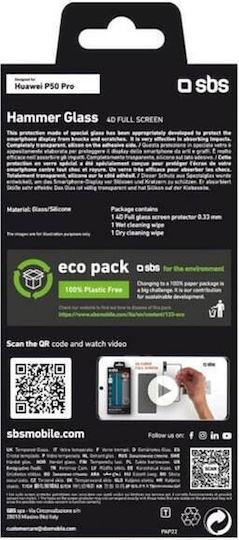 SBS Hammer Full Face Tempered Glass Black (Huawei P50 Pro)