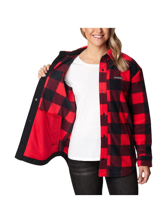 Γυναικείο Καρό Κόκκινο Overshirt