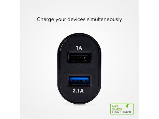 SBS Ladegerät ohne Kabel mit 2 USB-A Anschlüsse 10W Schwarzs (LB13462213)