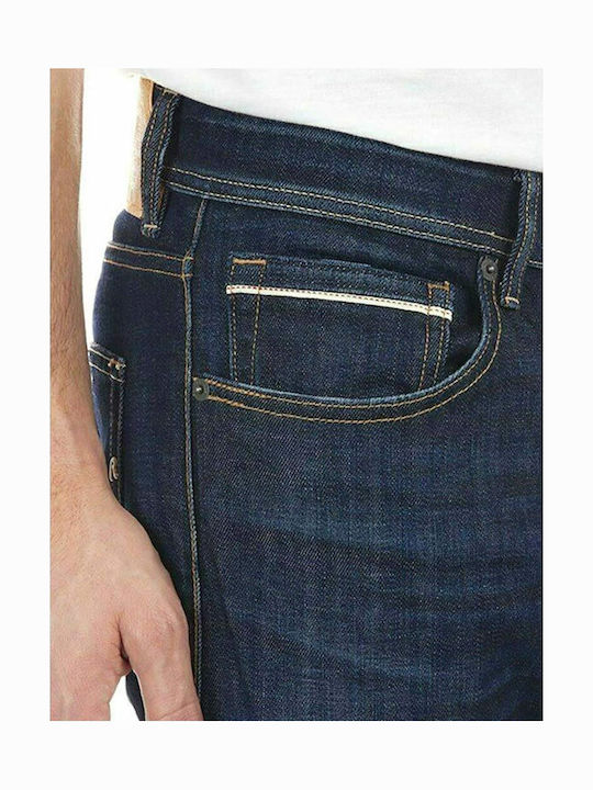 Grover Men's Elastic Straight Navy Blue Jeans Pants