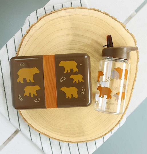 A Little Lovely Company Bears Kinderflasche Kunststoff mit Strohhalm 450ml (Verschiedene Designs/Farben)