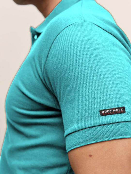 Polo Herrenbluse Kurzarm Türkis