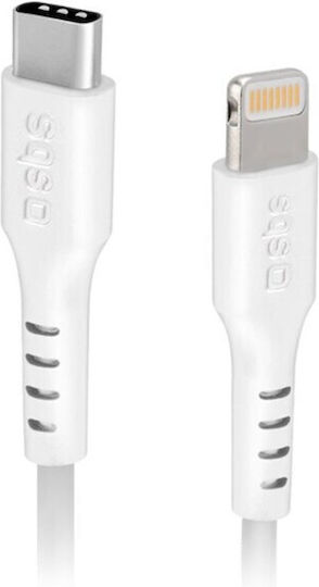 SBS USB-C to Lightning Cable Λευκό 1m (TECABLELIGTC1W)
