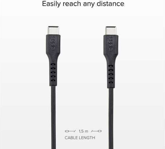 SBS USB 2.0 Cable USB-C Male - USB-C Black 1.5m