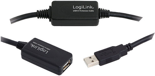 LogiLink USB 2.0 Cable USB-A male - USB-A female Μαύρο 20m UA0146
