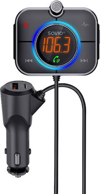 Savio FM Car Transmitter TR-14 with AUX / Bluetooth / MicroSD / Type-C / USB