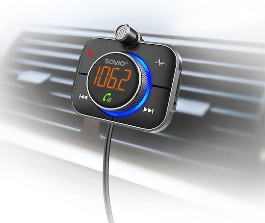 Savio FM Transmitter Αυτοκινήτου TR-14 με AUX / Bluetooth / MicroSD / Type-C / USB