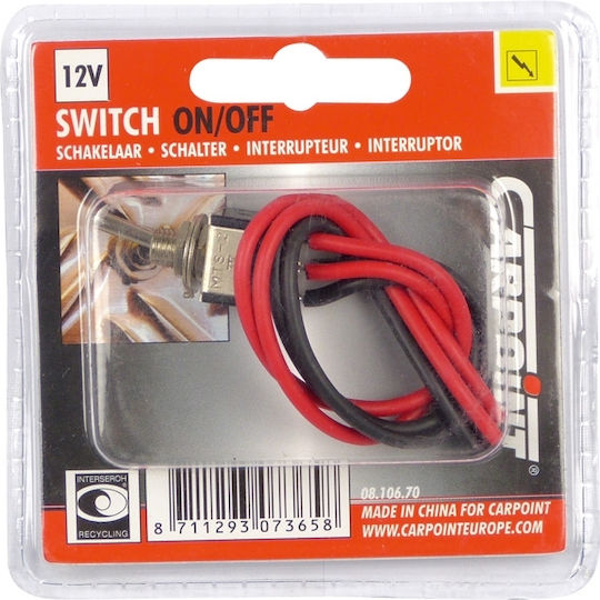 Carpoint Διακόπτης On/Off Αυτοκινήτου 9x2.5x2.5cm 20A 12V