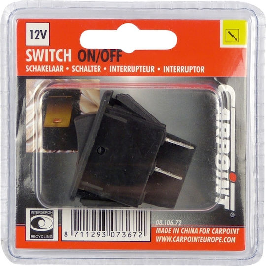 Carpoint Fensterheberschalter Auto 35x19mm 12V Universal 35A Rot