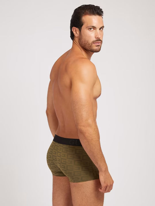 Ανδρικά Μποξεράκια Olive/Black με Σχέδια 3Pack