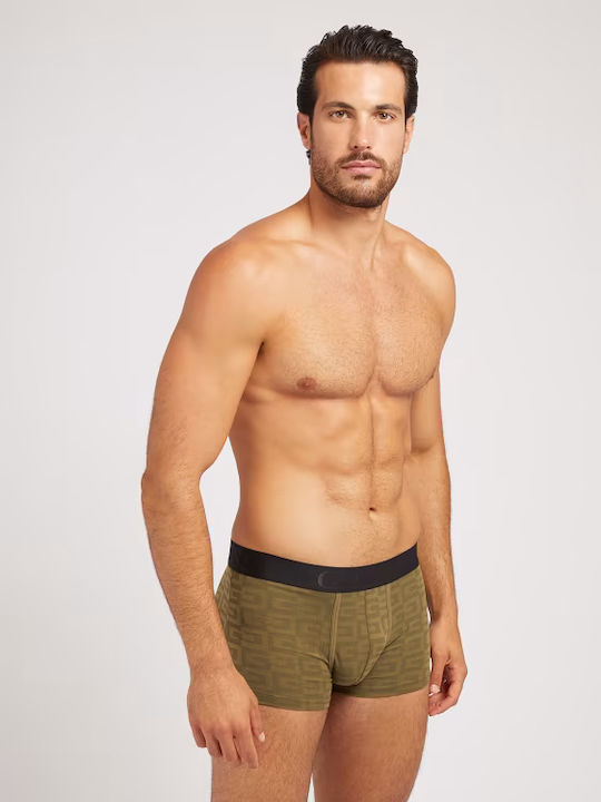 Ανδρικά Μποξεράκια Olive/Black με Σχέδια 3Pack