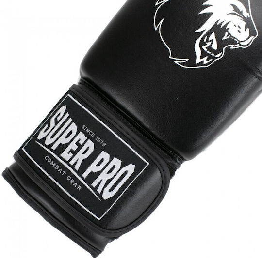 Super Pro Combat Gear Mănuși de Box din Piele Sintetică pentru Sacoșa Negre