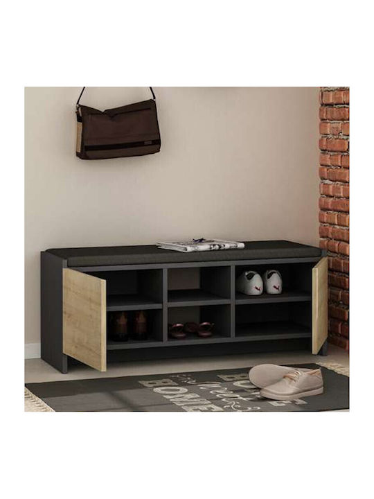 Hallway Möbel mit Schuhschrank & Bank Sonoma - Ανθρακί 110x37x43cm