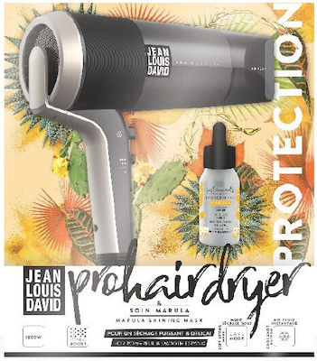 Jean Louis David Ionic Hair Dryer with Diffuser 1800W & Intense Nutrition Serum Marula 30ml