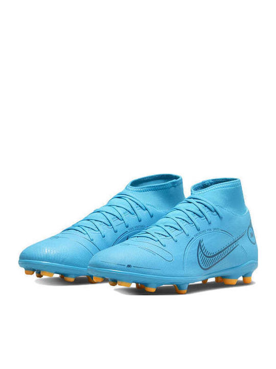 Nike Mercurial Superfly 8 Club Football Shoes with Cleats Chlorine Blue / Laser Orange