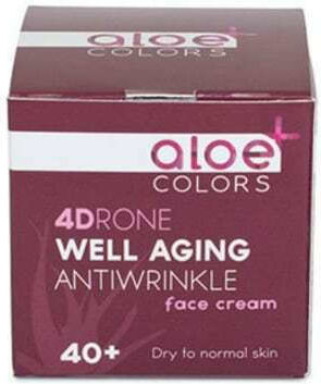 Aloe Colors 4Drone Well Aging Antiwrinkle fără culoare 24h Hidratantă & Anti-îmbătrânire Cremă Pentru Față cu Acid Hialuronic & Aloe Vera 50ml