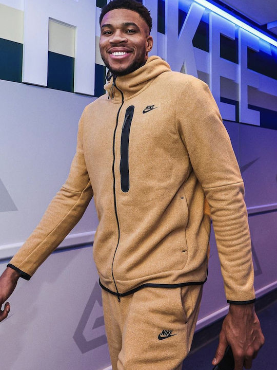 Sportswear Tech Fleece Sweatshirt mit Kapuze Beige